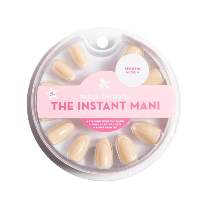 Olive & June Press-on Fake Nails - Medium Almond Asymmetrical French