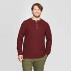 Men's Big & Tall Regular Fit Long Sleeve Textured Henley Shirt - Goodfellow & Co Pomegranate Mystery 2xb, Red