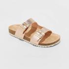 Girls' Drew Double Buckle Molded Slip-on Footbed Sandals - Cat & Jack Rose Gold