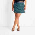 Women's Plus Size Knit Mini Skirt - Future Collective With Kahlana Barfield Brown Black/blue Geometric