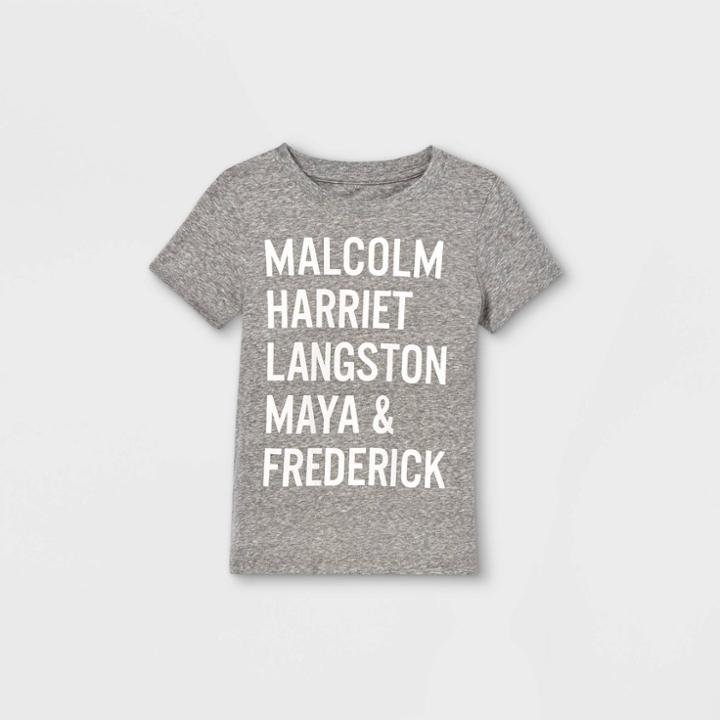 Well Worn Black History Month Toddler Names Short Sleeve Graphic T-shirt - Charcoal Heather