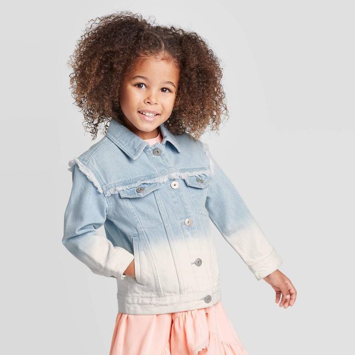 Toddler Girls' Ombre Jean Jacket - Art Class Blue 12m, Toddler Girl's