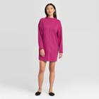 Women's Long Sleeve Crewneck Scuba Dress - Prologue Pink