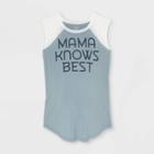 Maternity Sleeveless Mama Knows Best Baseball Graphic T-shirt - Isabel Maternity By Ingrid & Isabel Blue