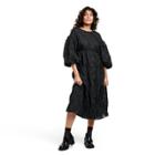 Women's Floral Texture Scallop Back Midi Dress - Kika Vargas X Target Black Xxs