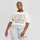 Bravado Women's Guns N' Roses Plus Size Floral Print Short Sleeve Graphic T-shirt (juniors') - White 1x, Women's,