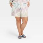Women's Plus Size Tie-dye Lounge Shorts - Knox Rose 1x,