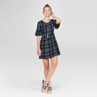 Women's Plaid Ruffle Sleeve Dress - Lots Of Love By Speechless (juniors') Green