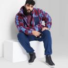 Adult Extended Size Camo Print Regular Fit Zip-up Sweatshirt - Original Use Dark Blue
