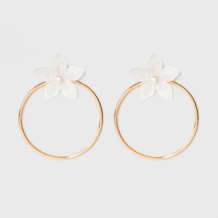 Sugarfix By Baublebar Floral Studs Hoop Earrings - White, Infant Girl's