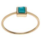 Journee Collection 1/10 Ct. T.w. Square-cut Turquoise Square Bezel Set Ring In Sterling Silver - Silver,