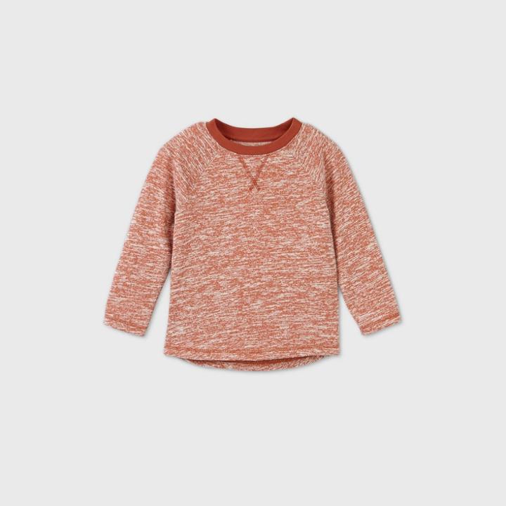 Toddler Boys' Sweat Knit Long Sleeve T-shirt - Cat & Jack Orange