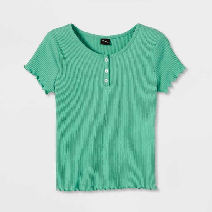 Girls' Henley Short Sleeve T-shirt - Art Class Green