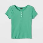 Girls' Henley Short Sleeve T-shirt - Art Class Green