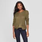 Women's Long Sleeve Twist Front Pullover Sweater - Xhilaration Olive (green)