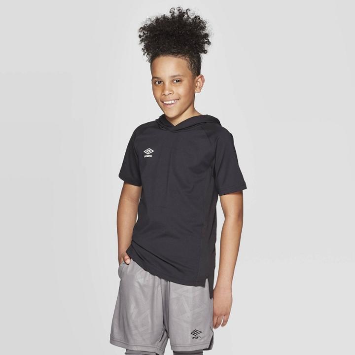 Umbro Boys' Short Sleeve Hoodie T-shirt - Black