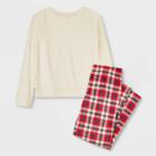 Girls' 2pc Fleece Long Sleeve Pajama Set - Cat & Jack Cream