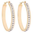 Target Oval Sterling Silver Earrings With Diamond Accents - Yellow