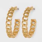 Frozen Chain Hoop Earrings - Universal Thread Worn Gold