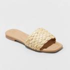 Women's Carissa Slide Sandals - A New Day Almond