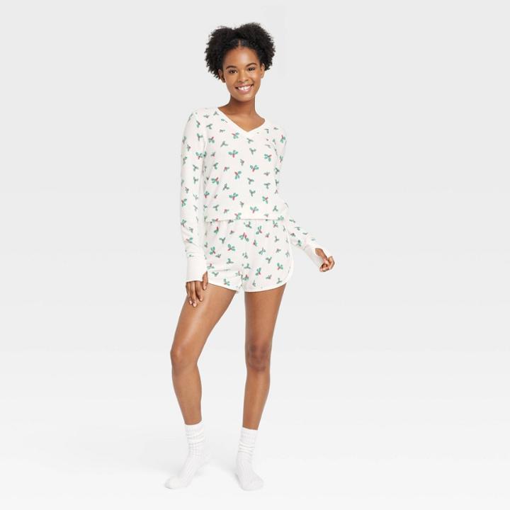 Women's 3pc Socks And Pajama Set - Colsie White