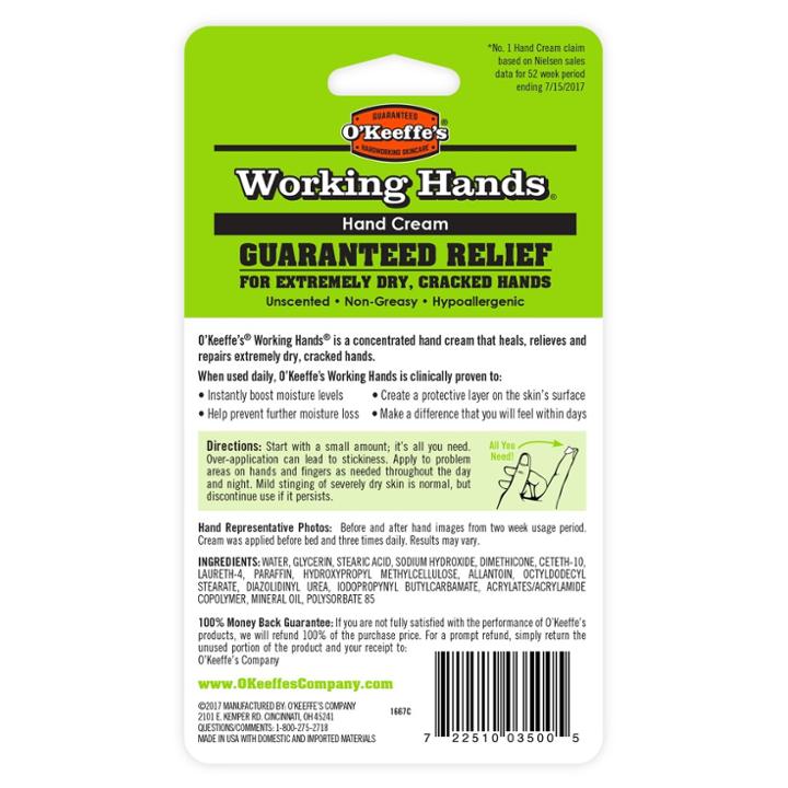 Unscented O'keeffe's Working Hands Hand Cream