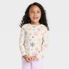 Toddler Girls' Long Sleeve Snowflake Shirt - Cat & Jack Cream