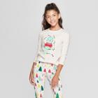 Girls' Long Sleeve Christmas Seal Graphic T-shirt - Cat & Jack Almond Cream