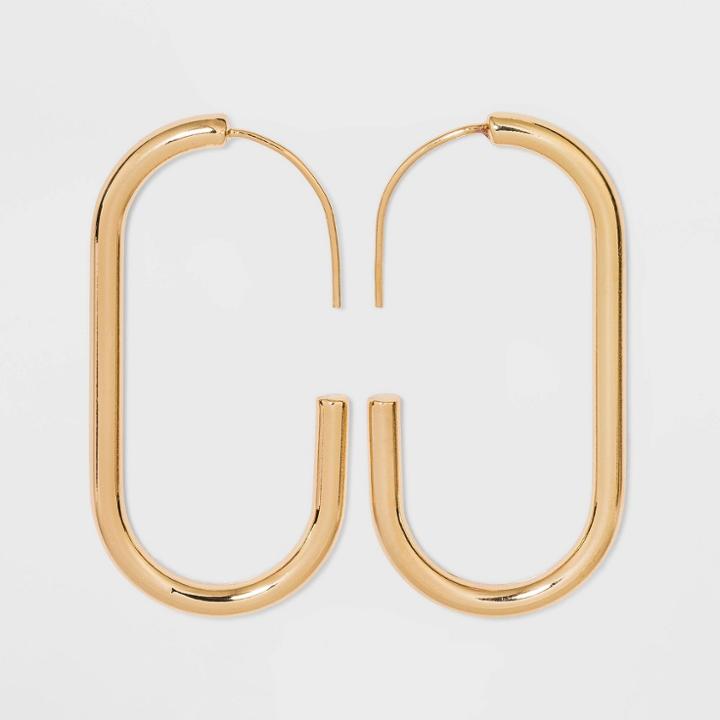 Sugarfix By Baublebar Oval Threader Hoop Earrings - Gold/threader