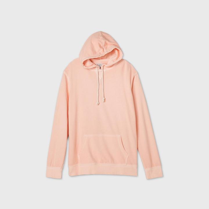 Men's Tall Standard Fit Hoodie Sweatshirt - Goodfellow & Co Pale Pink
