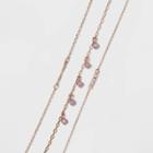 Natural Beads, Cubes And Bars Anklet Set 3pc - A New Day Rose Gold, Gold/pink