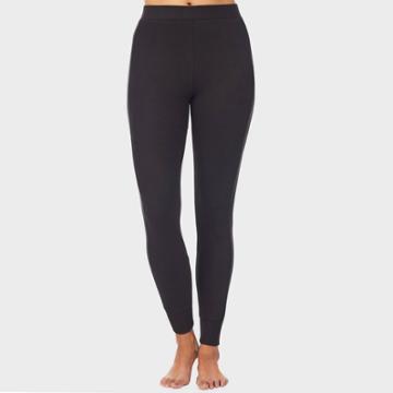 Warm Essentials By Cuddl Duds Women's Smooth Mesh Thermal Leggings - Black