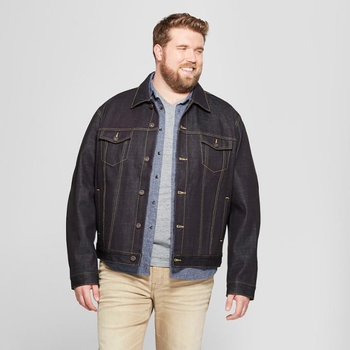 Men's Tall Selvedge Denim Jacket - Goodfellow & Co Raw Indigo