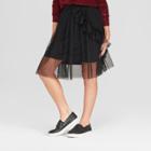 Girls' Tulle Ruffle Asymmetrical Skirt - Art Class Black