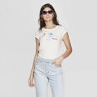 Disney Women's Mickey Mouse Short Sleeve Crew Neck Graphic T-shirt - Awake White