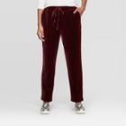 Women's Relaxed Fit High-rise Velour Jogger Pants - A New Day Burgundy M, Size: