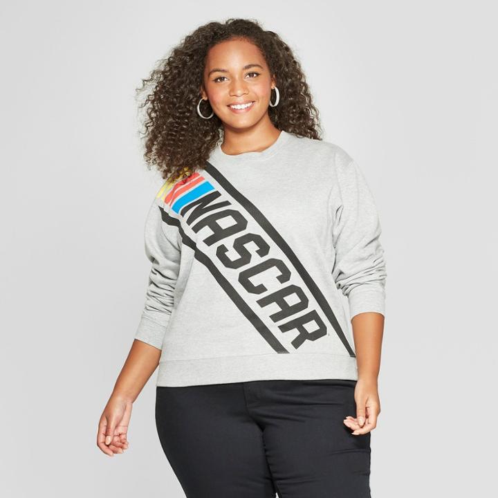 Women's Nascar Plus Size Graphic Sweatshirt (juniors') Heather Gray