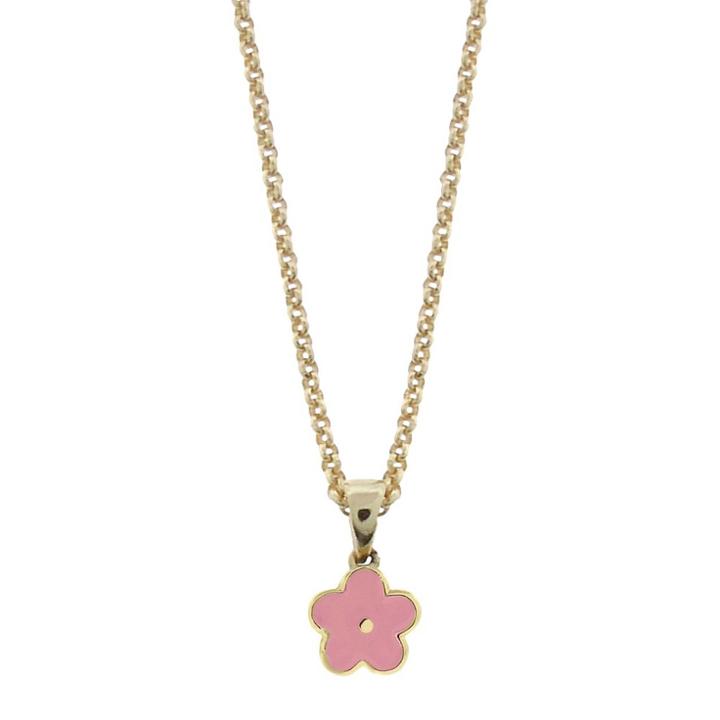 Distributed By Target Ellen 18k Gold Overlay Enamel Flower Pendant - Pink, Girl's