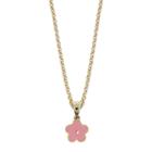 Distributed By Target Ellen 18k Gold Overlay Enamel Flower Pendant - Pink, Girl's