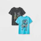 Boys' 2pk Graphic Short Sleeve T-shirt - Cat & Jack Gray/blue