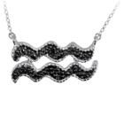 Target Women's Accent Round-cut Black Diamond Pave Set Aquarius Zodiac Pendant - White