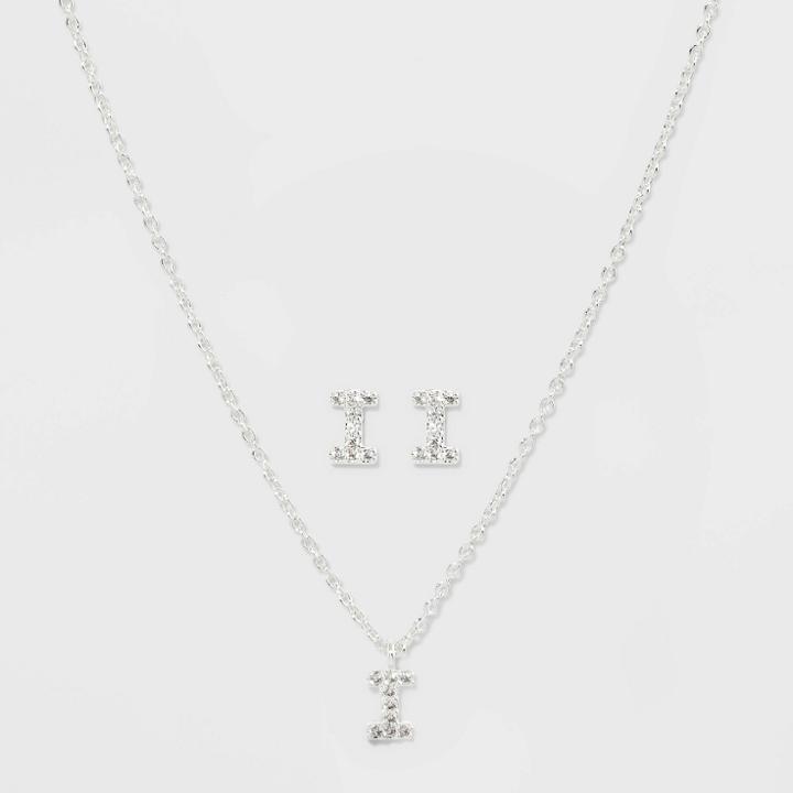 Initial I Crystal Jewelry Set - A New Day Silver, Women's