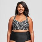 Women's Bikini Swim Top - Ava & Viv Black/white