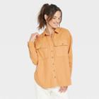 Women's Long Sleeve Oversized Utility Button-down Shirt - Universal Thread Yellow