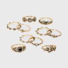Gold Ox And Stones Multi Ring Set - Wild Fable Gold