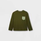 Men's Regular Fit Crewneck Long Sleeve T-shirt - Original Use Green