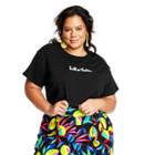 Women's Plus Size Hello There Short Sleeve Embroidered T-shirt - Tabitha Brown For Target Black