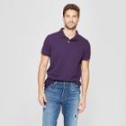 Men's Standard Fit Short Sleeve Loring Polo T-shirt - Goodfellow & Co Purple Crest