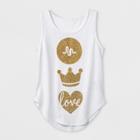 Girls' Musical.ly Crown Love Tank Top - White