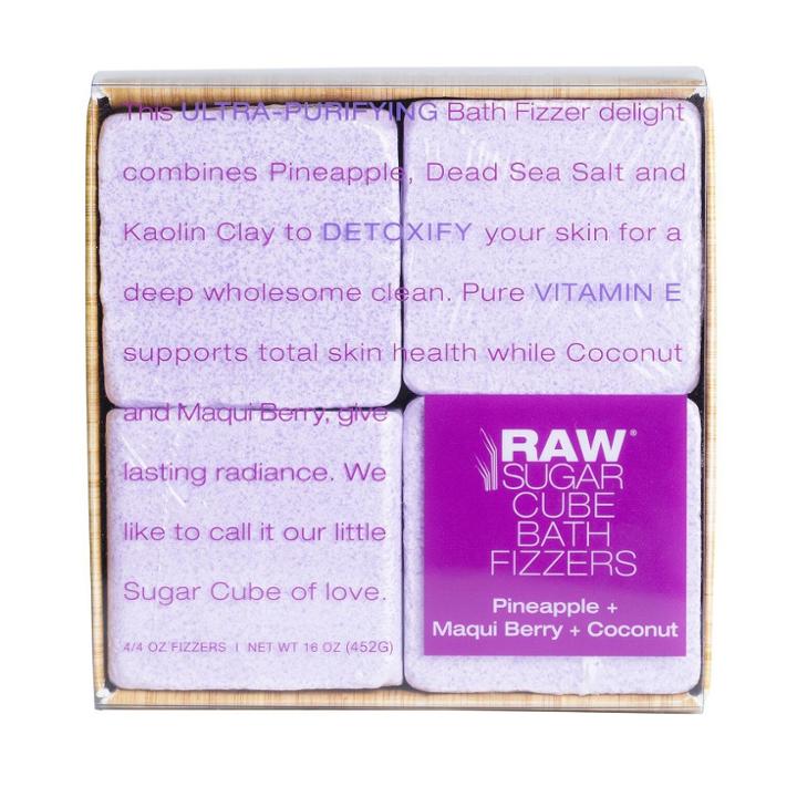 Raw Sugar Cube Bath Fizzers - Pineapple Maqui Berry Coconut Bath Bomb